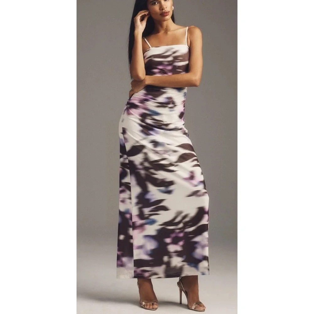 BHLDN Anthropologie Maxi‎ Slip Dress M NWT Long Abstract Print Party Formal